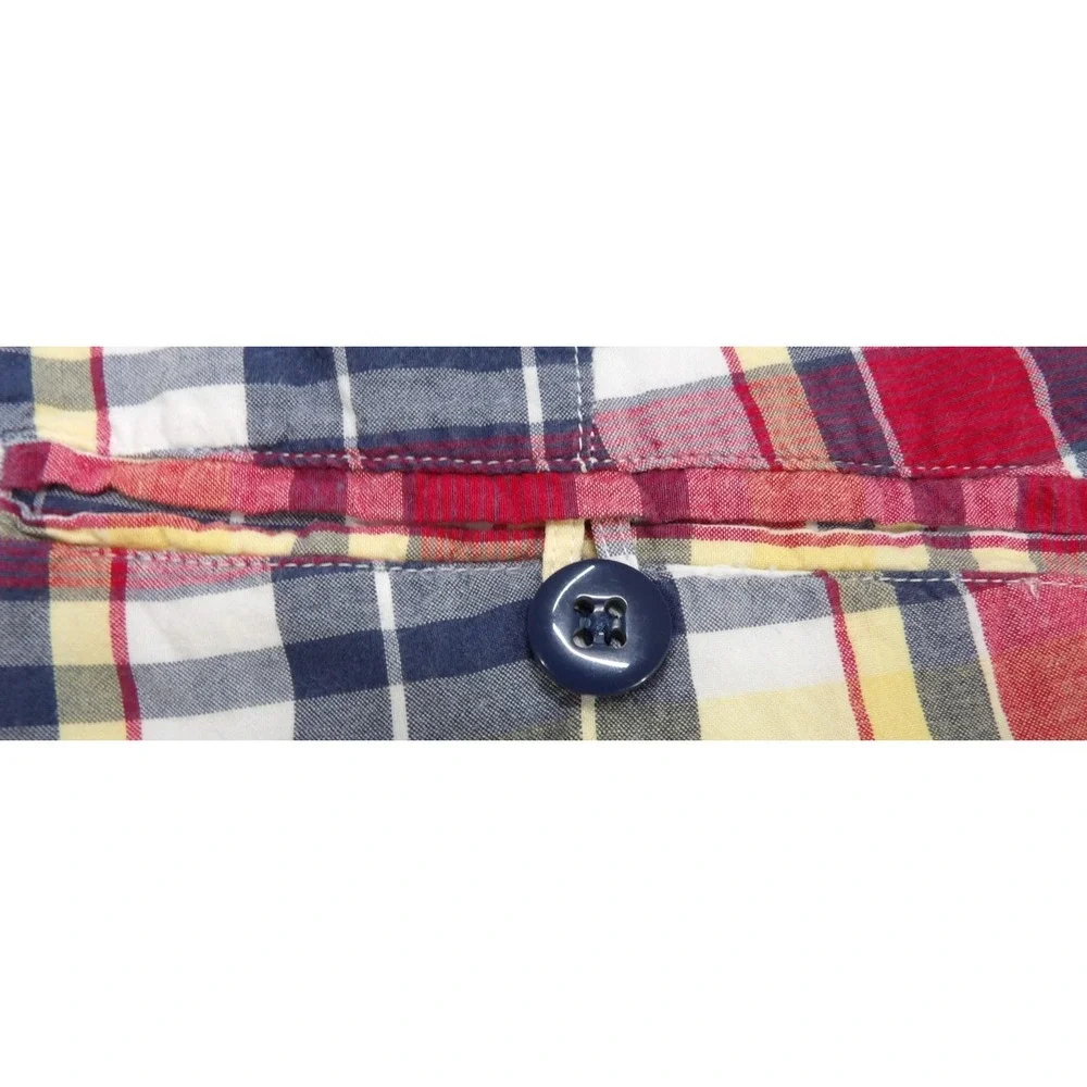 Y2K Polo Jeans Co Ralph Lauren Plaid‎ Shorts Men 38 Red Blue Cotton Chino Preppy
